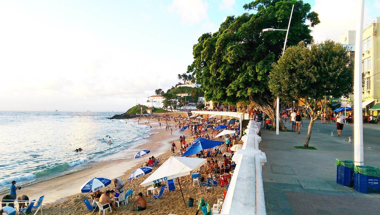 Studio Lateral vista mar Barra cama de casal Netflix Salvador de Bahía Exterior foto